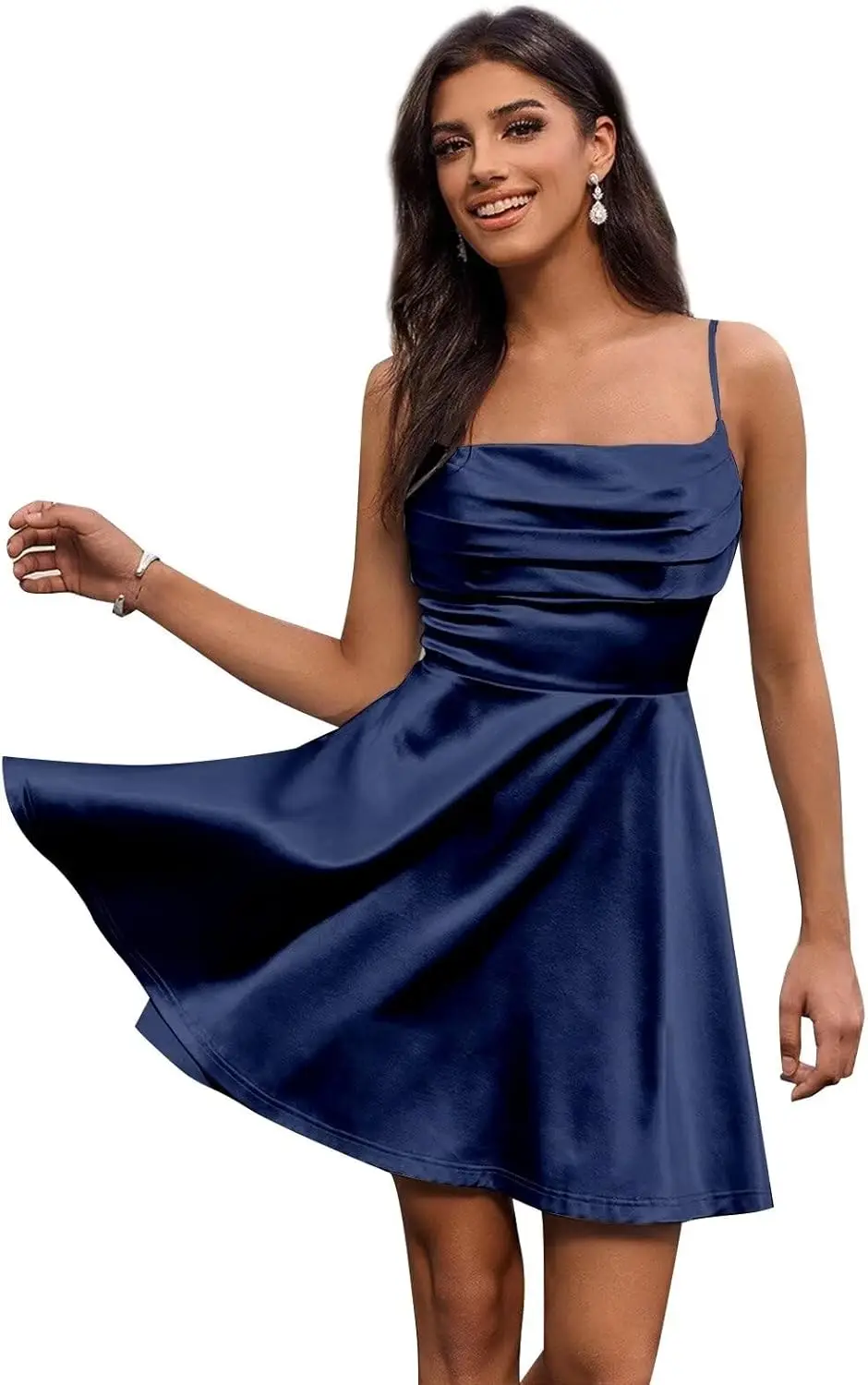 Satin Homecoming Dresses Short Spaghetti Straps Prom Dress Cowl Neck A Line Cocktail Party Gowns mini dress
Satin Homecoming Dresses Short Spaghetti Straps Prom Dress Cowl Neck A Line Cocktail Party Gowns mini dress