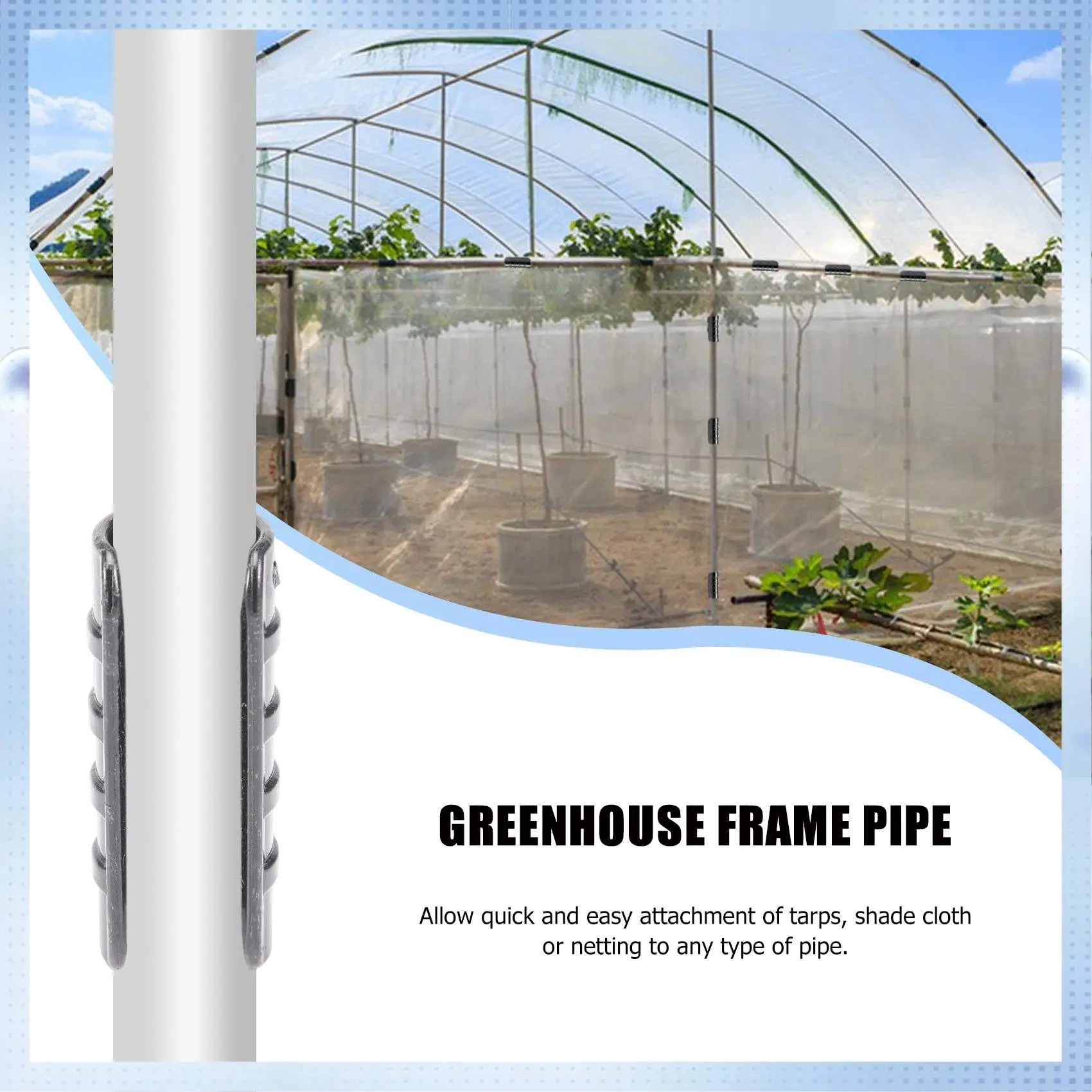 AD-50PCS Black Greenhouse Plastic Film Frame Pipe Tube And Film Clip Clamp Connector Kit Garden Tool 20Mm
AD-50PCS Black Greenhouse Plastic Film Frame Pipe Tube And Film Clip Clamp Connector Kit Garden Tool 20Mm