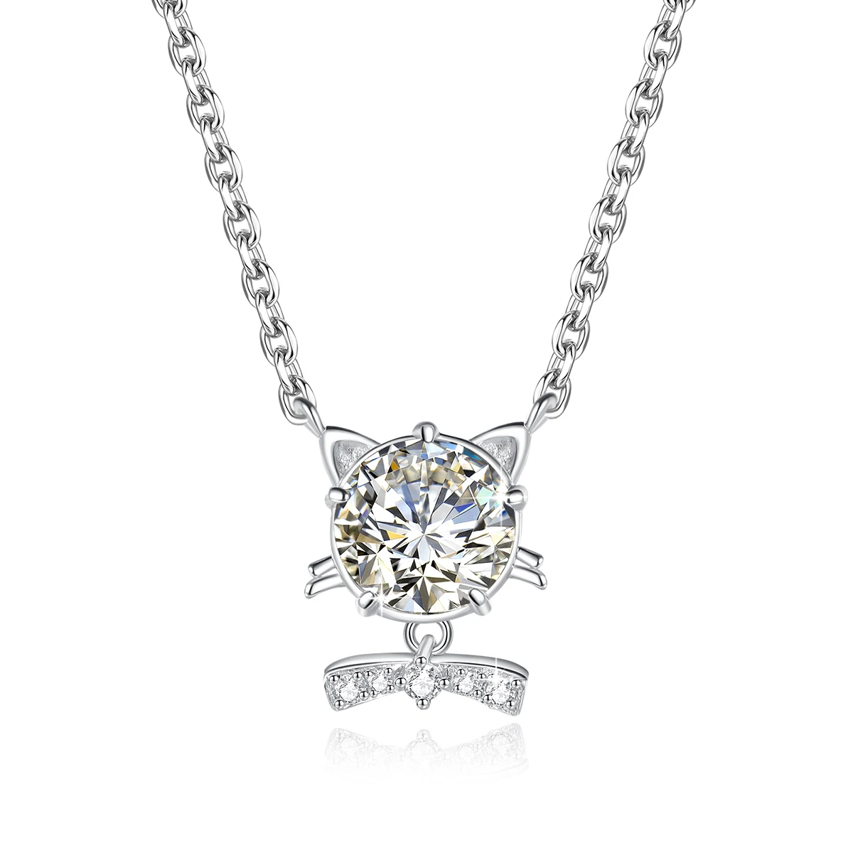 Cute Cat Pendant Necklace 925 Sterling Silver Moissanite Clavicle Chain Adjustable High Quality Fine Jewelry Girl Birthday Gift
Cute Cat Pendant Necklace 925 Sterling Silver Moissanite Clavicle Chain Adjustable High Quality Fine Jewelry Girl Birthday Gift
