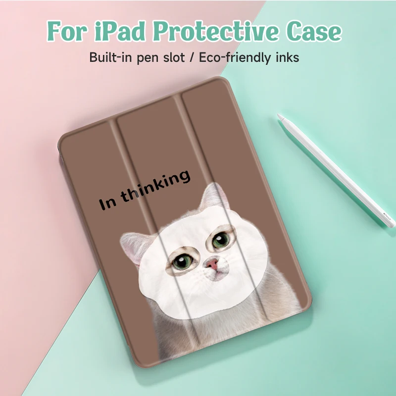 Cute Cat Case Compatible With iPad iPad 9.7-Inch (6th/5th Generation, 2018/2017)Mini4/5 ,Air4/5 10.9in,With Pen Holder
Cute Cat Case Compatible With iPad iPad 9.7-Inch (6th/5th Generation, 2018/2017)Mini4/5 ,Air4/5 10.9in,With Pen Holder