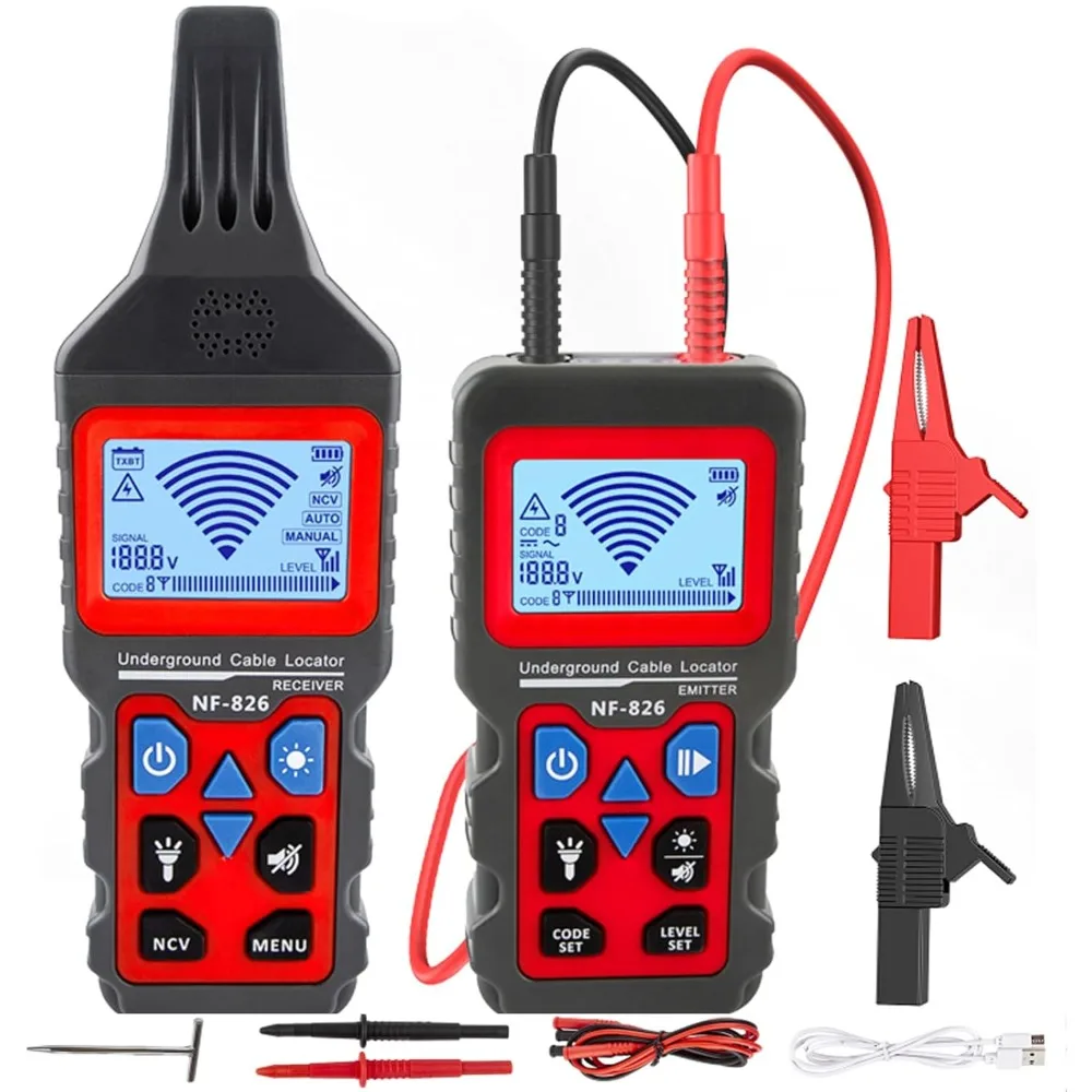 NF-826 Подземный кабельный локатор Wire Tracker, для орошения кабелей ограждения для собак. Настенный и подземный трубопроводный детектор проводов
NF-826 Подземный кабельный локатор Wire Tracker, для орошения кабелей ограждения для собак. Настенный и подземный трубопроводный детектор проводов