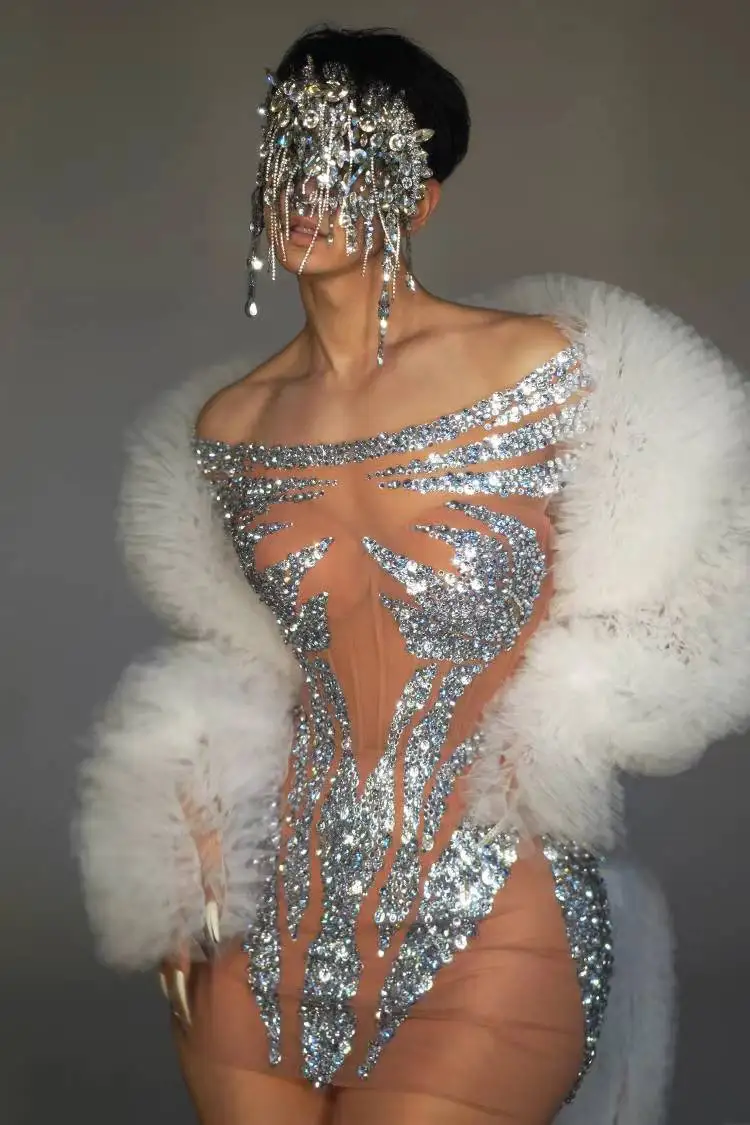 Female Birthday Celebration Singer Team Nightclub Bar Stage Sexy Costume Party Dress Luxurious Silver Sequined Sleeveless Dress
Female Birthday Celebration Singer Team Nightclub Bar Stage Sexy Costume Party Dress Luxurious Silver Sequined Sleeveless Dress