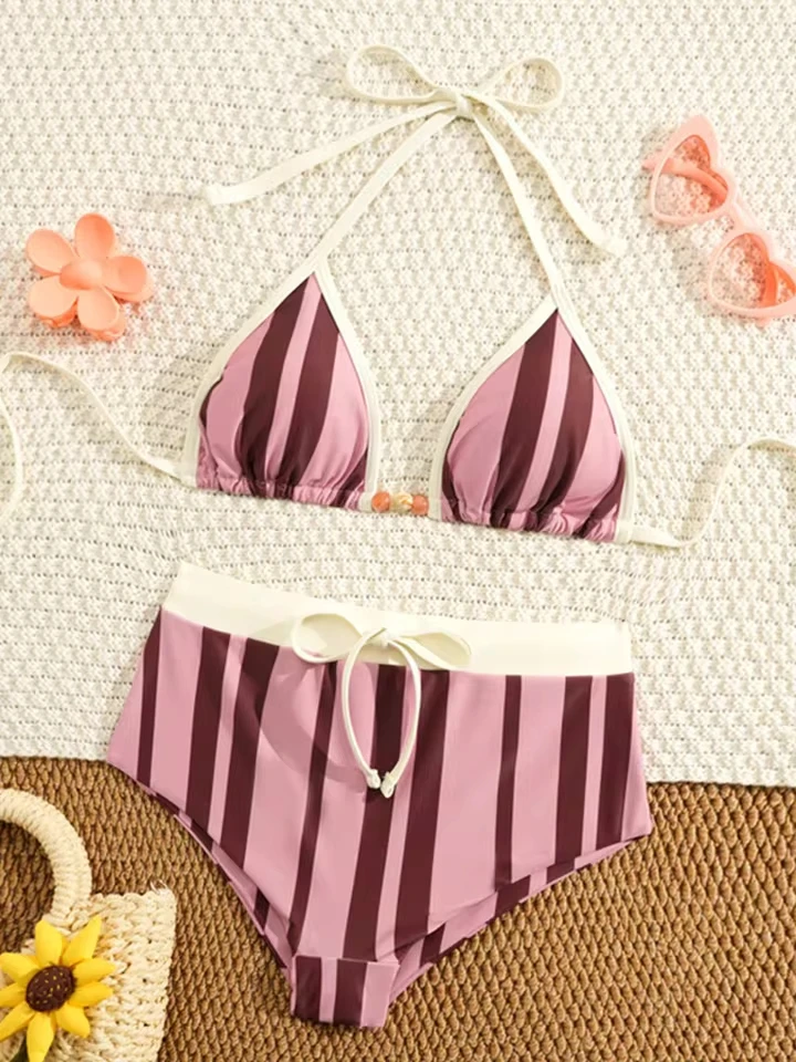 Vzvn Sexy Sportswear for Women Fashion Vintage Sleeveless Swim Striped Lace Up Backless 2026 New Spring Summer Two Piece Suits
Vzvn Sexy Sportswear for Women Fashion Vintage Sleeveless Swim Striped Lace Up Backless 2026 New Spring Summer Two Piece Suits
