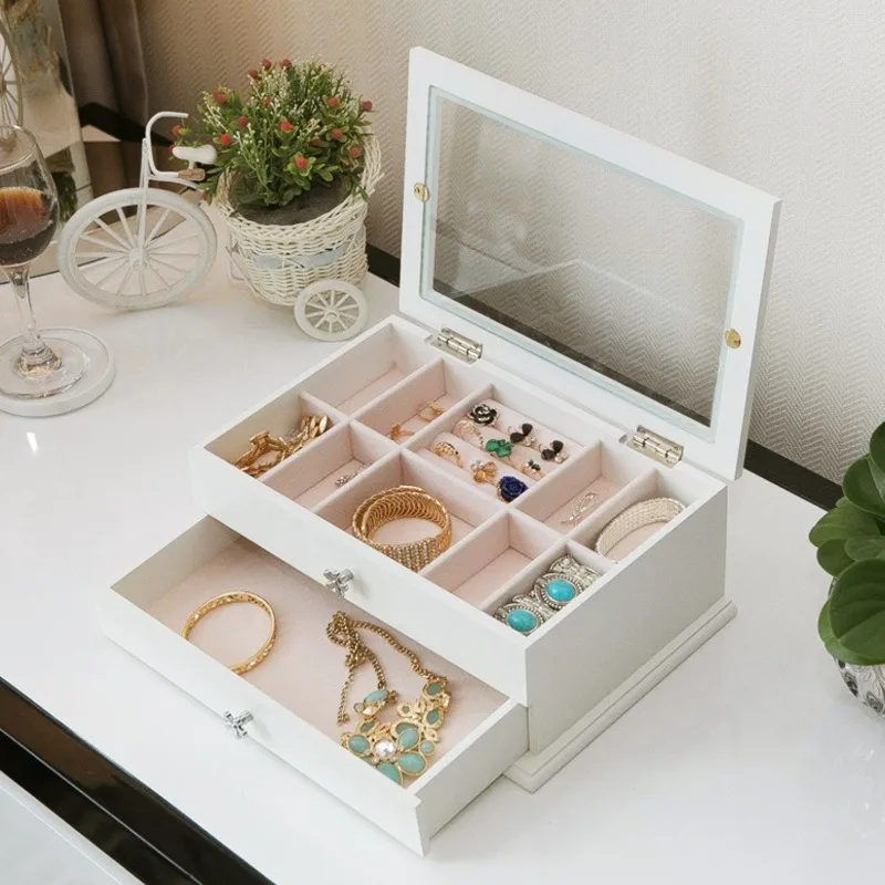 Double Layered Wooden Jewelry Box, Dormitory Bedroom Tabletop, Jewelry Necklace, Jewelry Storage Box, Home Furnishings
Double Layered Wooden Jewelry Box, Dormitory Bedroom Tabletop, Jewelry Necklace, Jewelry Storage Box, Home Furnishings