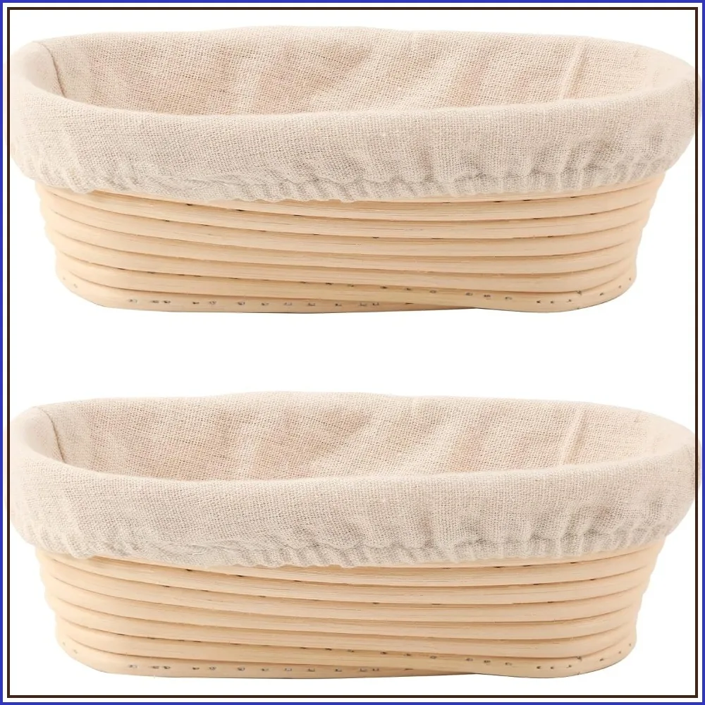 10 Inch Oval Dough Proofing Baskets Set of 2 with Liners for Sourdough Bread Baking
10 Inch Oval Dough Proofing Baskets Set of 2 with Liners for Sourdough Bread Baking