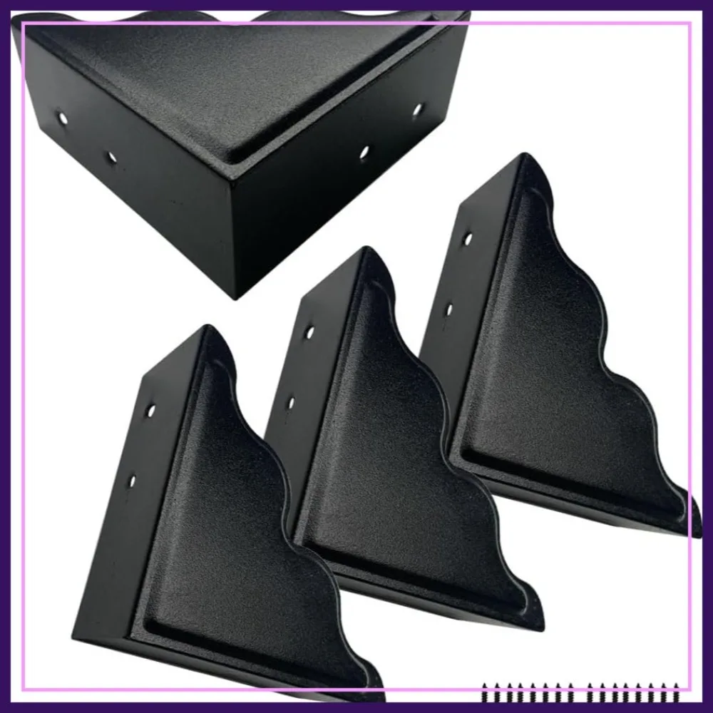 4 Pack Large Metal Corner Guards 3.7x3.7x1.5 in, Black Protective Edge for Furniture, Tables, Barn Doors, Boxes
4 Pack Large Metal Corner Guards 3.7x3.7x1.5 in, Black Protective Edge for Furniture, Tables, Barn Doors, Boxes