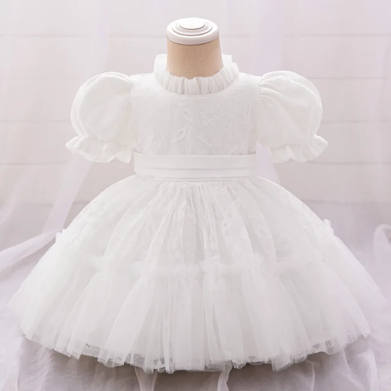 One Year Old Baby White Bow Mesh Short Sleeved Princess Dress Full Moon Wash Dress 2025 Summer European and American New Style
One Year Old Baby White Bow Mesh Short Sleeved Princess Dress Full Moon Wash Dress 2025 Summer European and American New Style