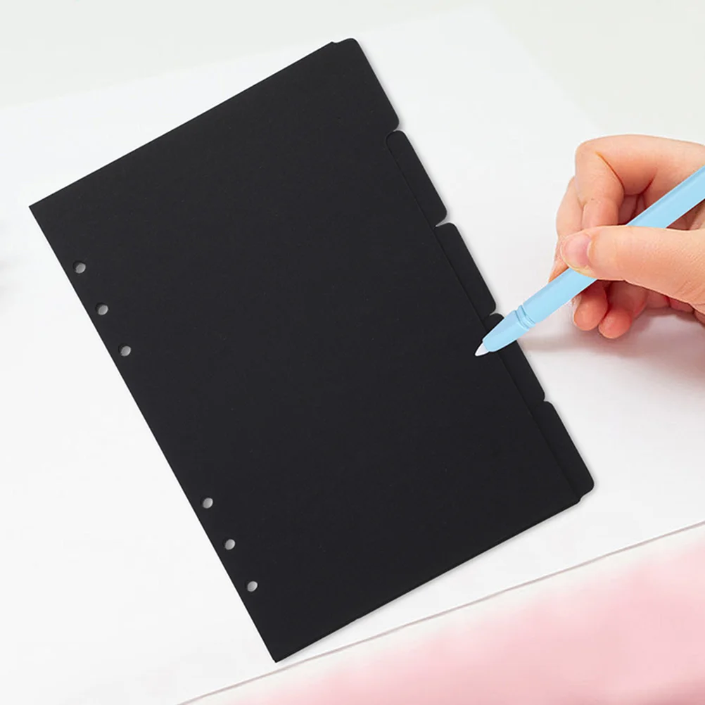 4 Sets A5 Index Tabs Dividers Black Colorful Notebook Markers PaperBinder LooseLeaf Classified Labels File ganizers Student
4 Sets A5 Index Tabs Dividers Black Colorful Notebook Markers PaperBinder LooseLeaf Classified Labels File ganizers Student