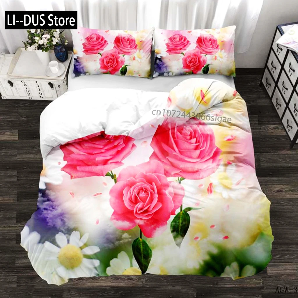 Rose Duvet Cover Set Microfiber Rose Romantic Flowers Couple Comforter Cover Valentine's Day Gift Floral Theme King Quilt Cover
Rose Duvet Cover Set Microfiber Rose Romantic Flowers Couple Comforter Cover Valentine's Day Gift Floral Theme King Quilt Cover