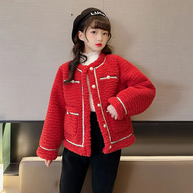 Fashion New Teen Girl Fall Winter Jacket Faux Fur Thick Kids Warm Coat Children's Korean Clothes Red Outerwear 4 6 8 10 12 Years
Fashion New Teen Girl Fall Winter Jacket Faux Fur Thick Kids Warm Coat Children's Korean Clothes Red Outerwear 4 6 8 10 12 Years