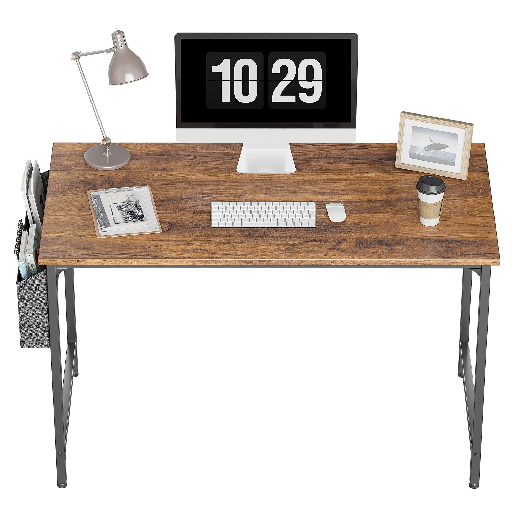 Study Computer Desk 40 Inch Home Office Writing Desk, Modern Minimalist Style Computer Desk, Black Metal Frame, Rustic Brown
Study Computer Desk 40 Inch Home Office Writing Desk, Modern Minimalist Style Computer Desk, Black Metal Frame, Rustic Brown