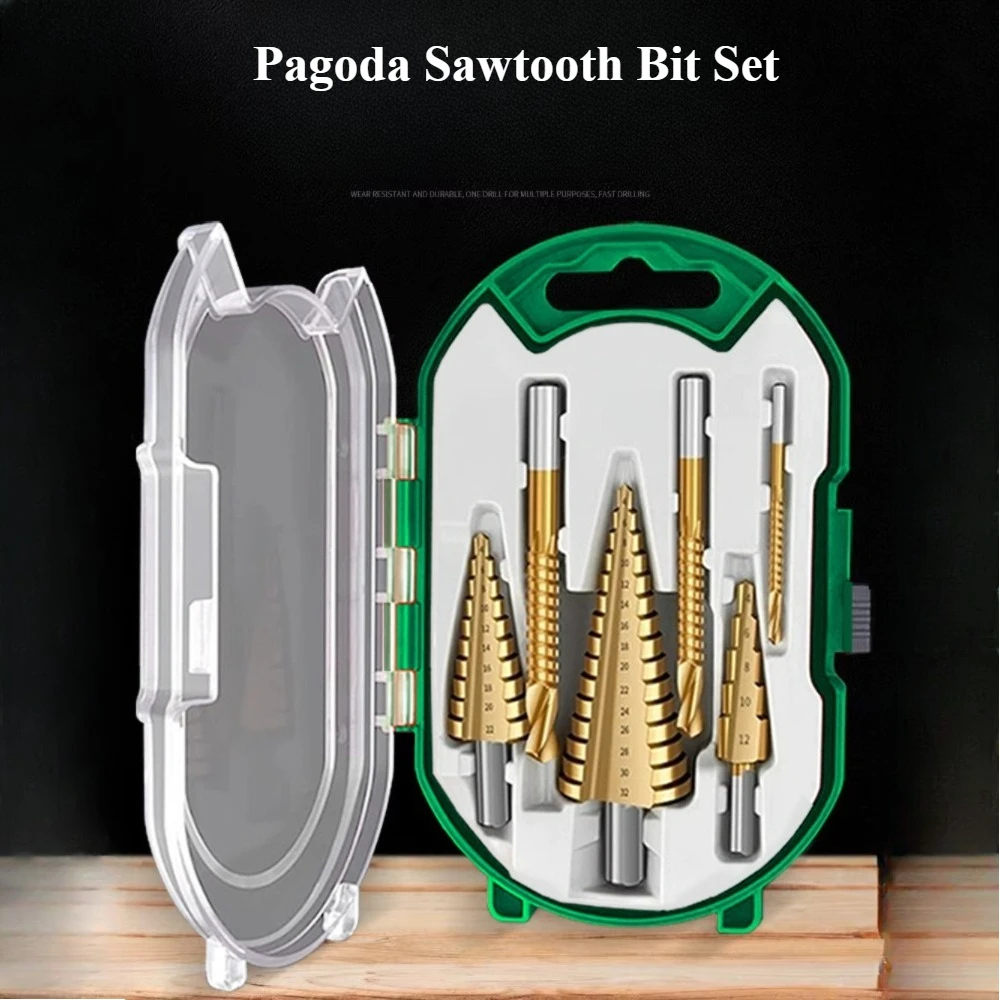 Sawtooth Pagoda Bit Set with Cobalt, Hole Opener Metal Step Drill Alloy Stainless Steel Multifunctional Reamer
Sawtooth Pagoda Bit Set with Cobalt, Hole Opener Metal Step Drill Alloy Stainless Steel Multifunctional Reamer