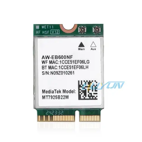 M.2 NGFF WiFi 7 Card MTK7925 Tri-Band WiFi Bluetooth Card with Internal Antennas