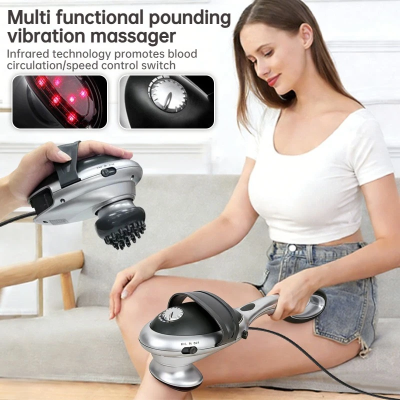 Многофункциональный ручной массажер с бесступенчатой регулировкой скорости, разделяемый на части, с функциями разминания, ударного массажа и вибрации.
Многофункциональный ручной массажер с бесступенчатой регулировкой скорости, разделяемый на части, с функциями разминания, ударного массажа и вибрации.