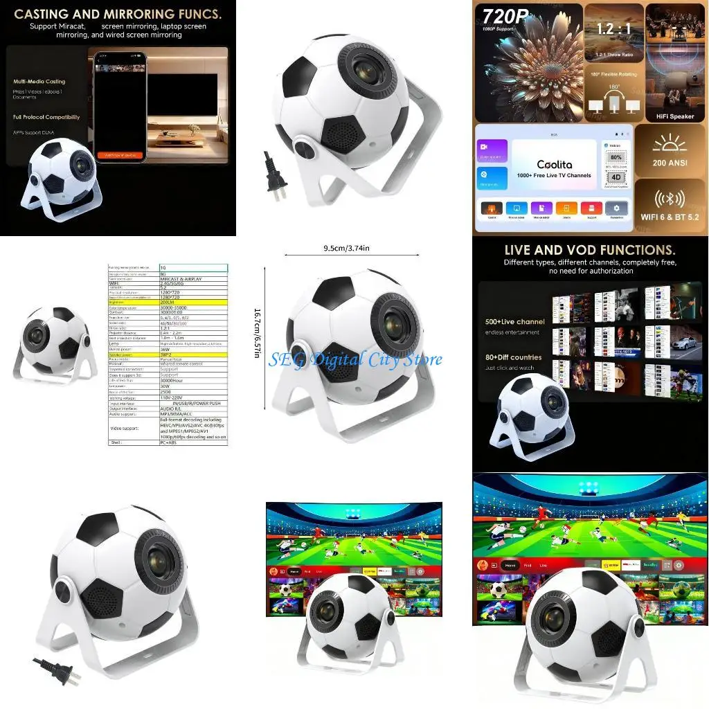 U75B Football Design Portable 4K Projector Wide Input Support Flexible Connectivity
U75B Football Design Portable 4K Projector Wide Input Support Flexible Connectivity