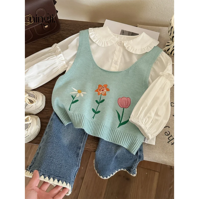 Girls' Outfit Spring New Children's Fashionable Spring and Autumn Vest Set Baby Girl Spring Outfit
Girls' Outfit Spring New Children's Fashionable Spring and Autumn Vest Set Baby Girl Spring Outfit