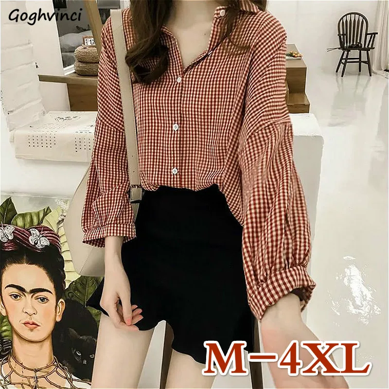 Shirts Women Loose M-4XL Plaid All-match Long Sleeve Harajuku Korean Style Fashion Retro Streetwear Chic Ulzzang New
Shirts Women Loose M-4XL Plaid All-match Long Sleeve Harajuku Korean Style Fashion Retro Streetwear Chic Ulzzang New