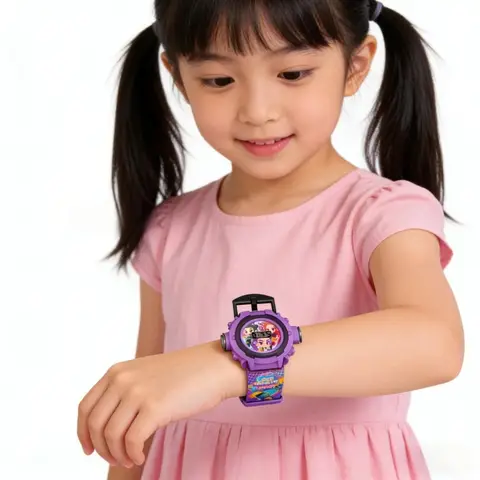kpop Witch Huntress Squad 24 Pattern 3D Projection Watch Sonic Action Figure Kids Flip Watch Projector Toy Kids Birthday Gift ﻿