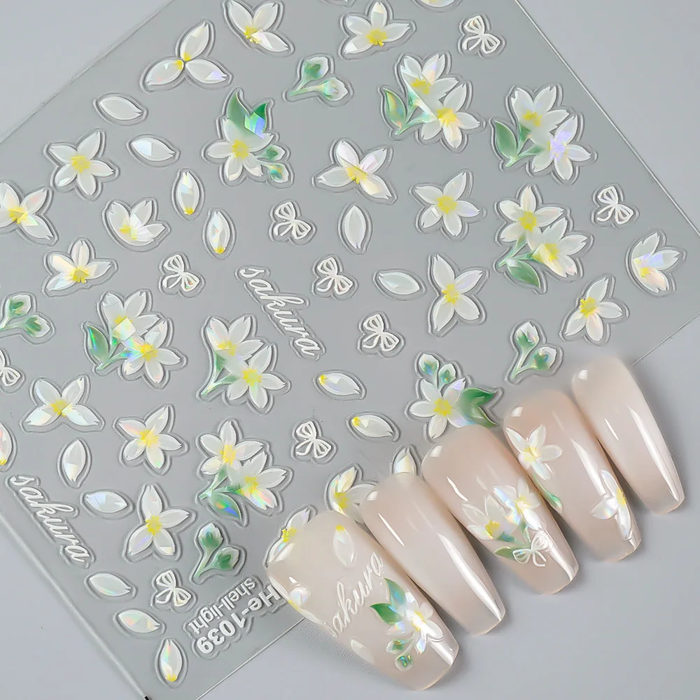 Spring Sakura Cherry Blossom Nail Stickers – 3D Self-Adhesive Japanese Style Floral Nail Art Decals for DIY Manicure 
Spring Sakura Cherry Blossom Nail Stickers – 3D Self-Adhesive Japanese Style Floral Nail Art Decals for DIY Manicure