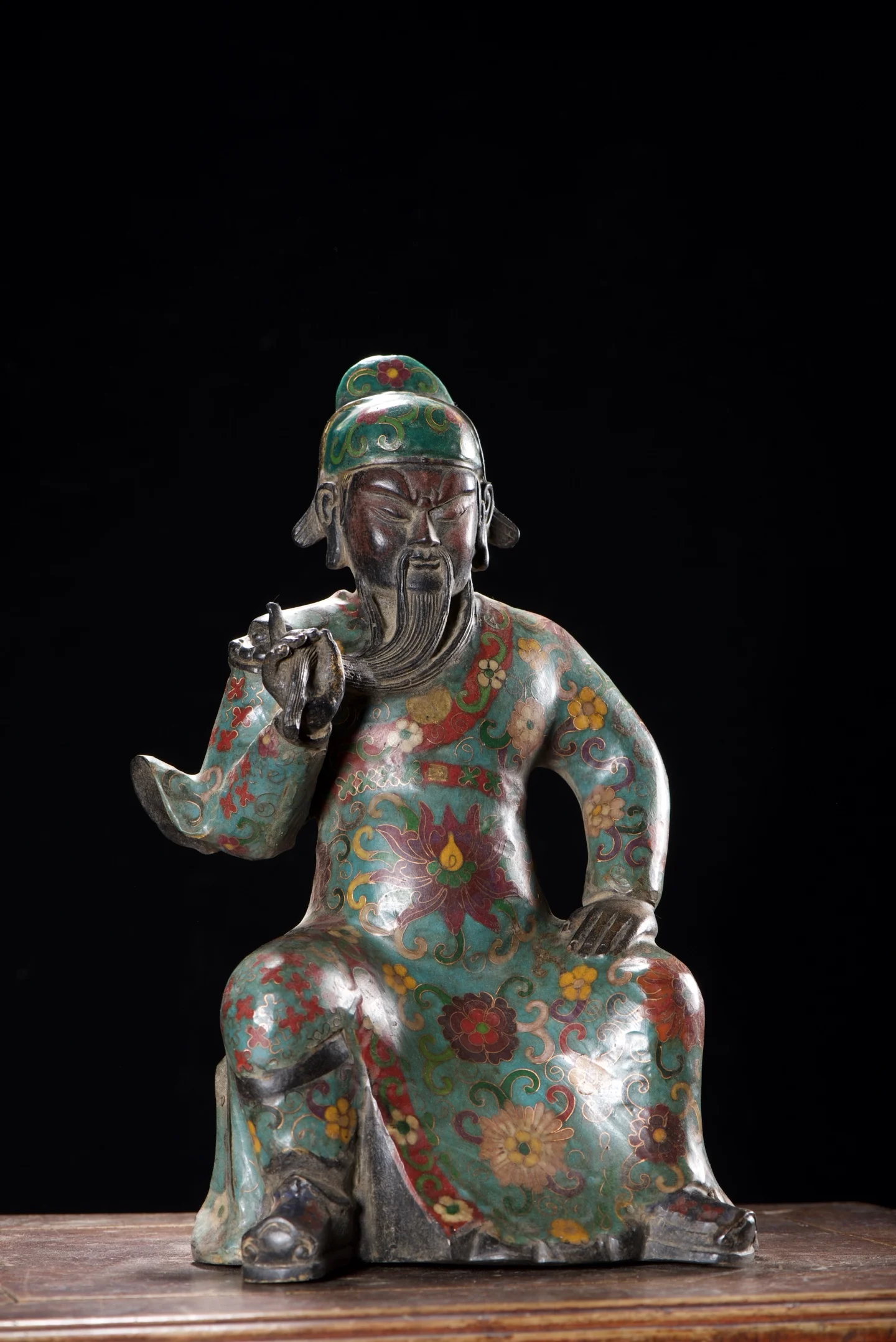 Old Bronze Cloisonne Enamel Guan Gong Statue Guan Di Jun Sitting Buddha Guan Yunchang Worship Hall Town house Amass wealth
Old Bronze Cloisonne Enamel Guan Gong Statue Guan Di Jun Sitting Buddha Guan Yunchang Worship Hall Town house Amass wealth