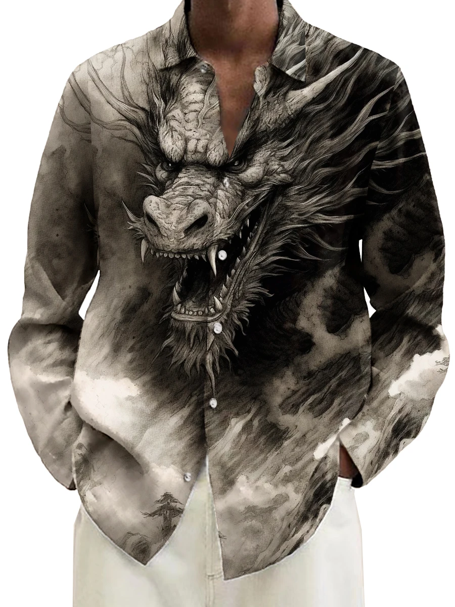 2025 Fashion 3D Printed Swan Dragon Pattern Printed Long Sleeve Shirt Fashion Trend Streetwear Shirt Lapel Shirt Casual Menswear
2025 Fashion 3D Printed Swan Dragon Pattern Printed Long Sleeve Shirt Fashion Trend Streetwear Shirt Lapel Shirt Casual Menswear
