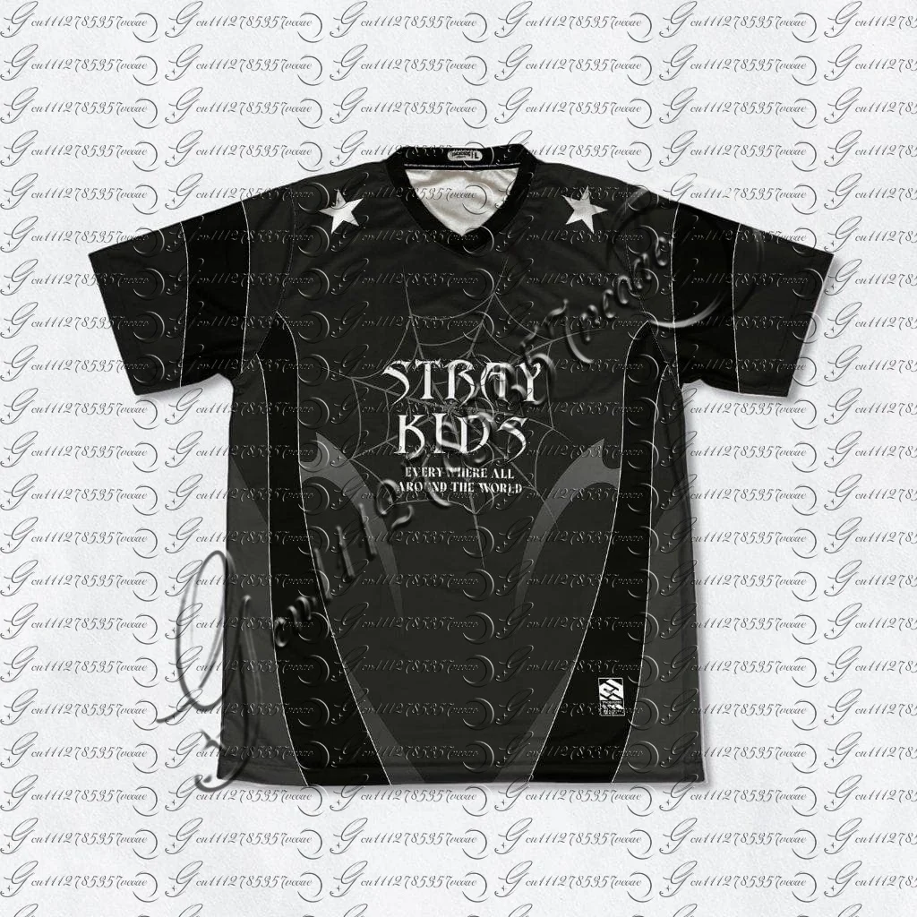 Y2K Black Spider Web Print Jersey Stray Kids White Star Logo V Neck Oversized Short Sleeve Kpop Fan Streetwear FamilyMatching
Y2K Black Spider Web Print Jersey Stray Kids White Star Logo V Neck Oversized Short Sleeve Kpop Fan Streetwear FamilyMatching