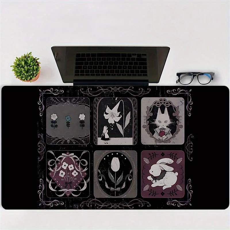 Коврик для мыши в готическом викторианском стиле Dark Fantasy с изображением кролика и черной мыши - большой коврик XXL для рабочего стола с нескользящей резиновой основой, прошитыми краями, в викторианском стиле
Коврик для мыши в готическом викторианском стиле Dark Fantasy с изображением кролика и черной мыши - большой коврик XXL для рабочего стола с нескользящей резиновой основой, прошитыми краями, в викторианском стиле