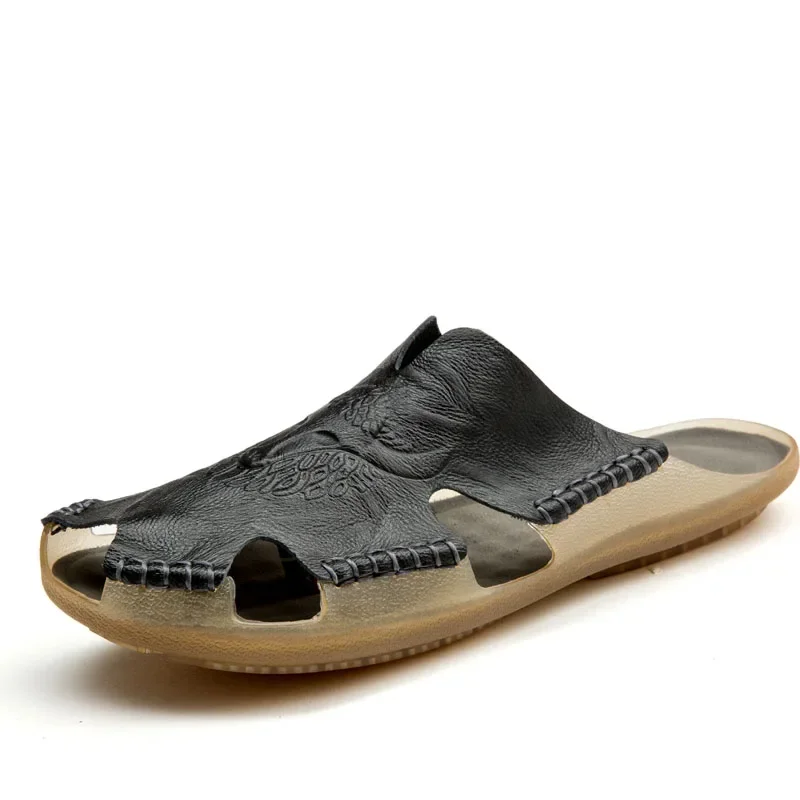 Summer Genuine Leather Men's Sandals Classic Breathable Slip-On Sandals Men Casual Beach Shoes Outdoor Slippers Plus Size 38-48
Summer Genuine Leather Men's Sandals Classic Breathable Slip-On Sandals Men Casual Beach Shoes Outdoor Slippers Plus Size 38-48
