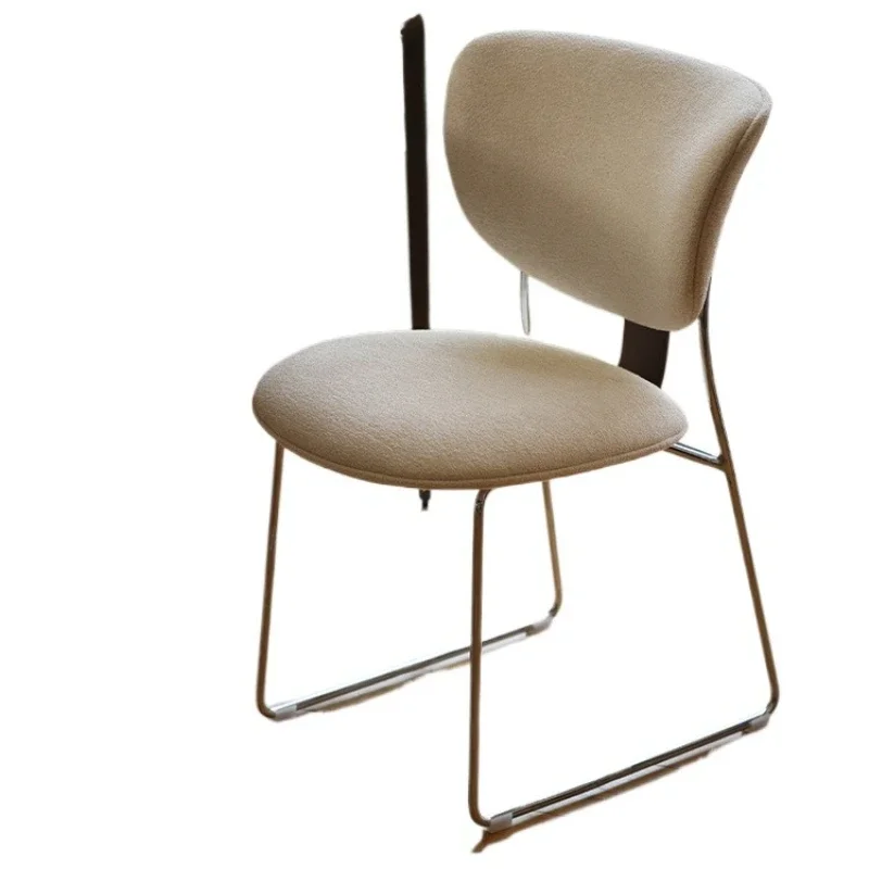 Nordic medieval metal plated legs leather fabric soft bag office chair, backrest dining chair
Nordic medieval metal plated legs leather fabric soft bag office chair, backrest dining chair