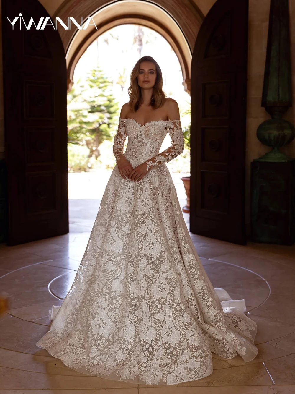 Exquisite Lace Appliques Wedding Dress Off The Shoulder Long Sleeve Bridal Gown 2025 Customized A-line Dresses For Bride
Exquisite Lace Appliques Wedding Dress Off The Shoulder Long Sleeve Bridal Gown 2025 Customized A-line Dresses For Bride