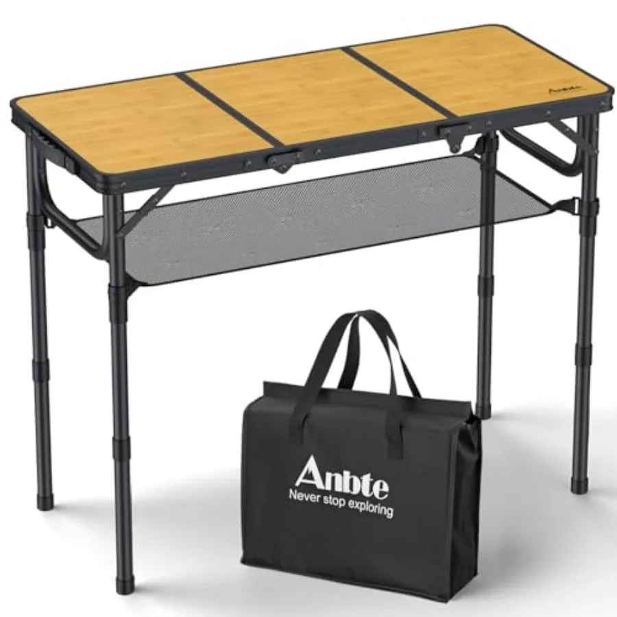 3ft Foldable Camping Table with Storage Net and Bag 3 Adjustable Heights up to 27.5 Aluminum Frame Light Oak Grain Finish Porta
3ft Foldable Camping Table with Storage Net and Bag 3 Adjustable Heights up to 27.5 Aluminum Frame Light Oak Grain Finish Porta