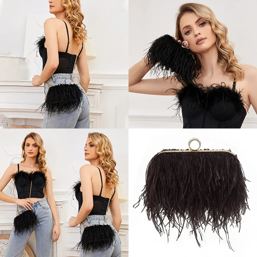 Miuco Women Feather Clutch Purse Shoulder Crossbody Bag Evening Handbags
Miuco Women Feather Clutch Purse Shoulder Crossbody Bag Evening Handbags