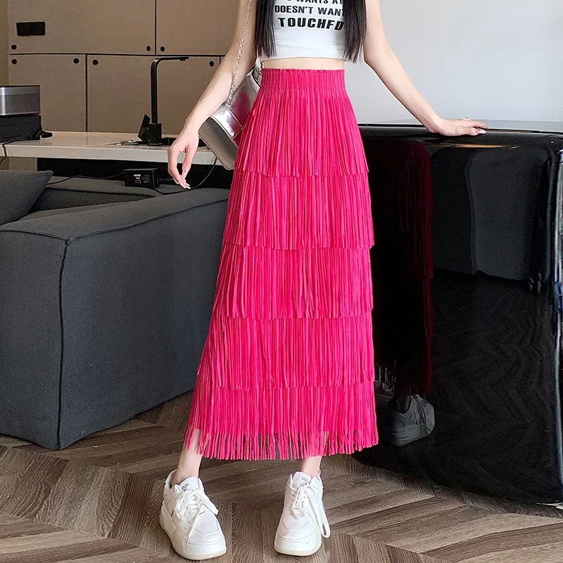 Elegant A-Line Long Skirt Women's High Waist Elastic Cake Style Pleated Heavy Embellishment Summer New Slimming Versatile Skirt
Elegant A-Line Long Skirt Women's High Waist Elastic Cake Style Pleated Heavy Embellishment Summer New Slimming Versatile Skirt