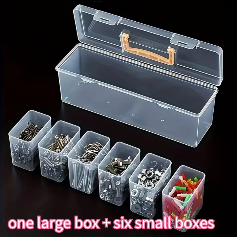 Professional 7-Piece Tool Organizer Set,Transparent Parts Storage with Dividers-Portable Case for Screws,Wrenches & DIY Hardware
Professional 7-Piece Tool Organizer Set,Transparent Parts Storage with Dividers-Portable Case for Screws,Wrenches & DIY Hardware