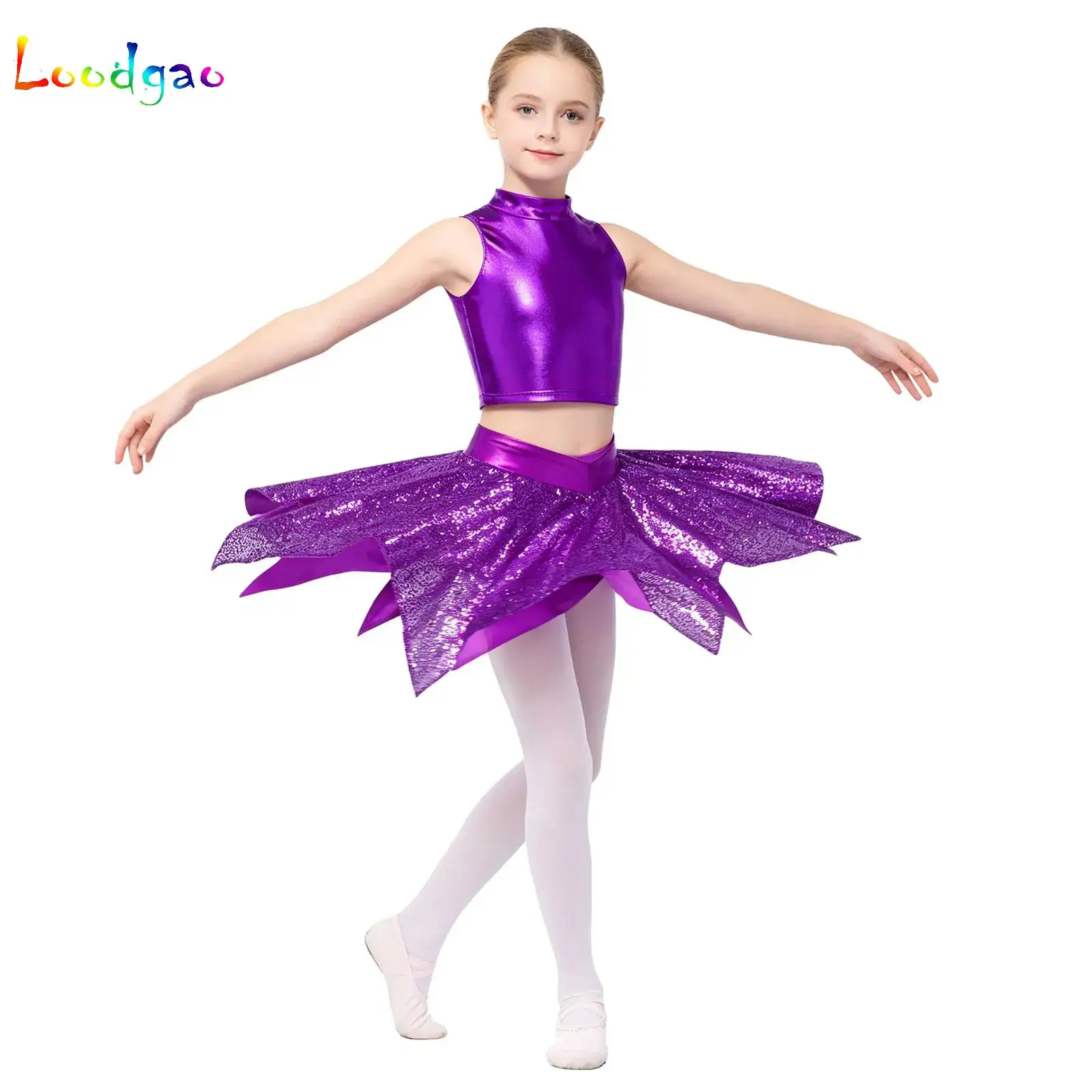 Kids Girls Sparkly Jazz Tango Latin Dance Performance Outfits Sleeveless Sequins Crop Top with Asymmetric Skirt Ballet Dancewear
Kids Girls Sparkly Jazz Tango Latin Dance Performance Outfits Sleeveless Sequins Crop Top with Asymmetric Skirt Ballet Dancewear