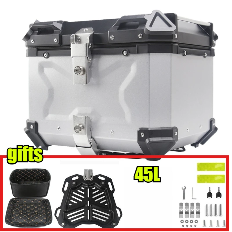 45л мотоциклетный алюминиевый задний багажник, универсальный мото верхний чехол, багажник для хранения шлема, багажник мотоцикла 오토바이 블랙박스
45л мотоциклетный алюминиевый задний багажник, универсальный мото верхний чехол, багажник для хранения шлема, багажник мотоцикла 오토바이 블랙박스