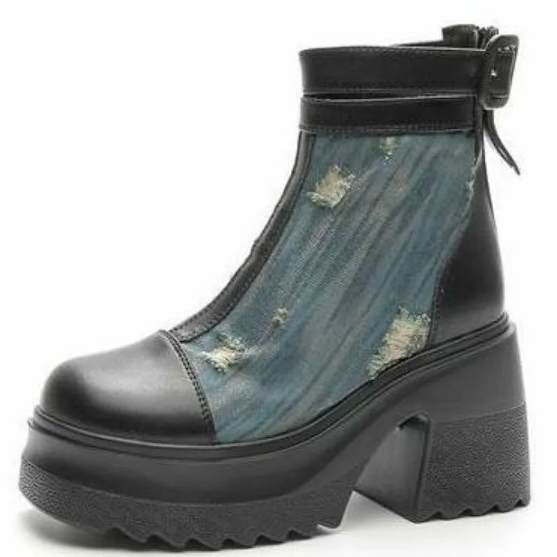 Ботильоны женские из натуральной кожи, парусиновые полусапожки на очень высоком каблуке и толстой платформе, на танкетке 10 см, весна-осень
Ботильоны женские из натуральной кожи, парусиновые полусапожки на очень высоком каблуке и толстой платформе, на танкетке 10 см, весна-осень