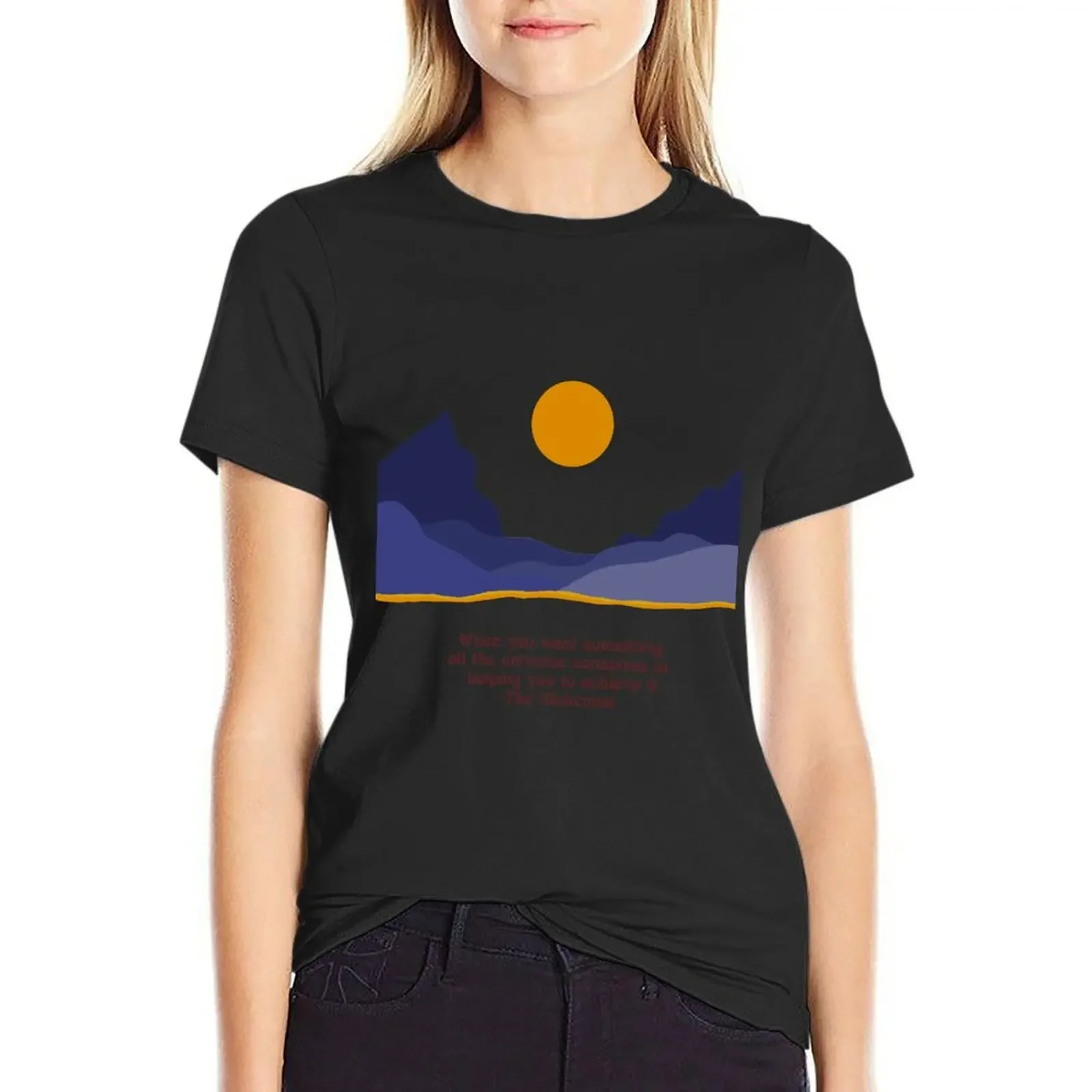 The Alchemist Quote l Paul Coelho Quote l Universe Conspires l Inspirational Quote T-Shirt summer top plus sizes T-shirt Women
The Alchemist Quote l Paul Coelho Quote l Universe Conspires l Inspirational Quote T-Shirt summer top plus sizes T-shirt Women