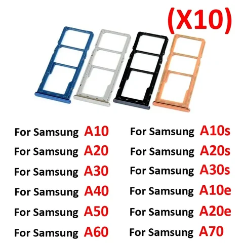 Phone Sim SD Card Tray For Samsung Galaxy A10 A20 A30 A40 A50 A60 A70 SIM Chip Adapter Slot Pocket For A10s A20s A30s A10e A20e