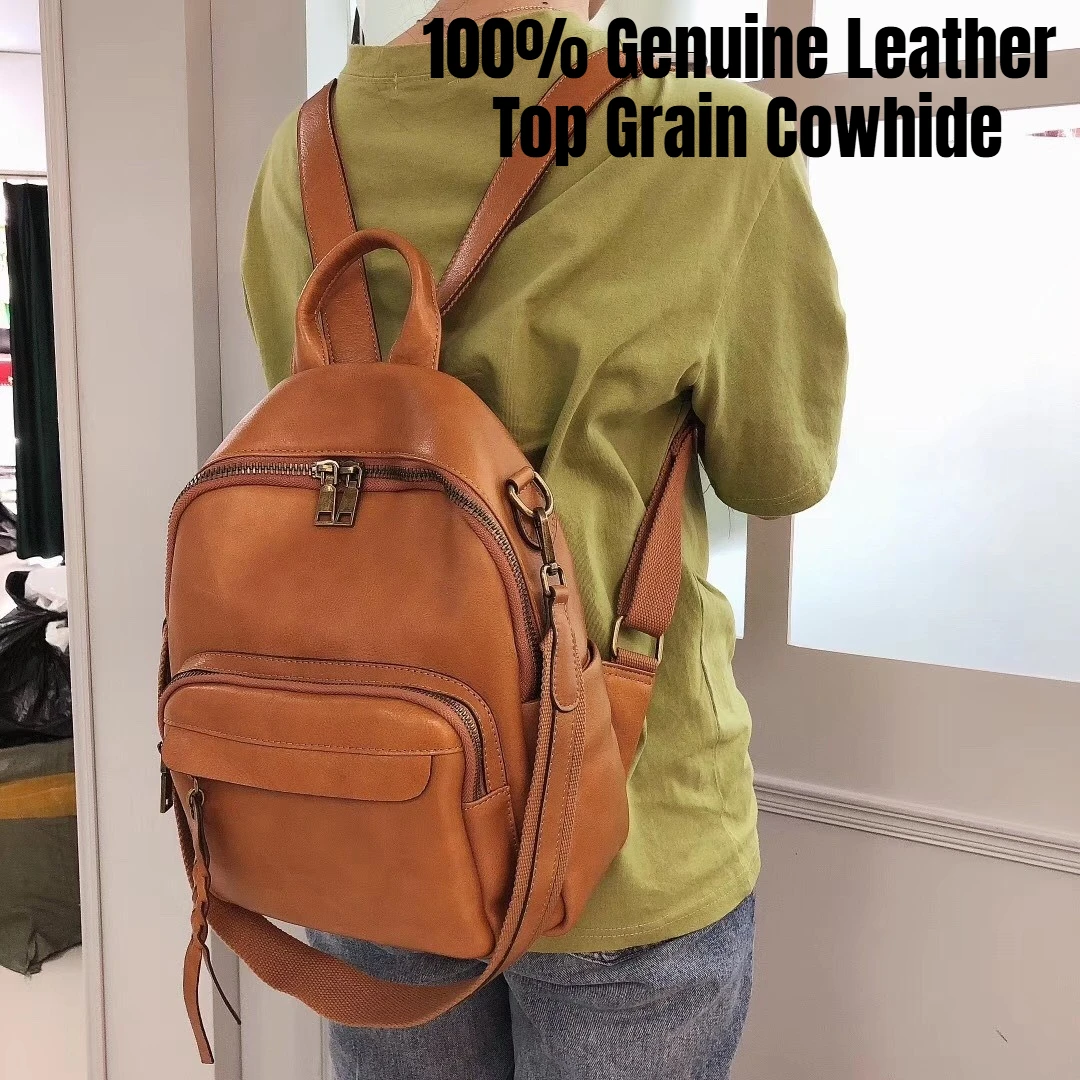 Women's Top Grain Leather Backpack, Vintage Genuine Leather Casual School Bag, Large Capacity Daypack
Women's Top Grain Leather Backpack, Vintage Genuine Leather Casual School Bag, Large Capacity Daypack