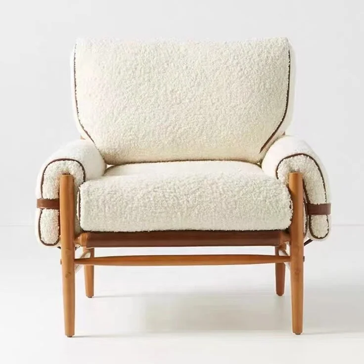 Designer Modern Living Room Furniture Teddy Fabric Wool Wood Leisure Armchair Single Sofa
Designer Modern Living Room Furniture Teddy Fabric Wool Wood Leisure Armchair Single Sofa