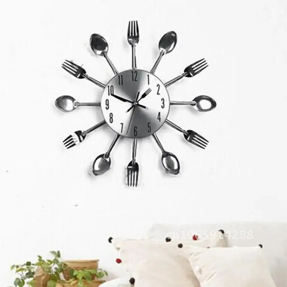 Stainless Fashion Knife Fork Spoon Kitchen Restaurant Wall Home Clocks Clock Steel Decoration Modern Tools Wall Multifunctional
Stainless Fashion Knife Fork Spoon Kitchen Restaurant Wall Home Clocks Clock Steel Decoration Modern Tools Wall Multifunctional