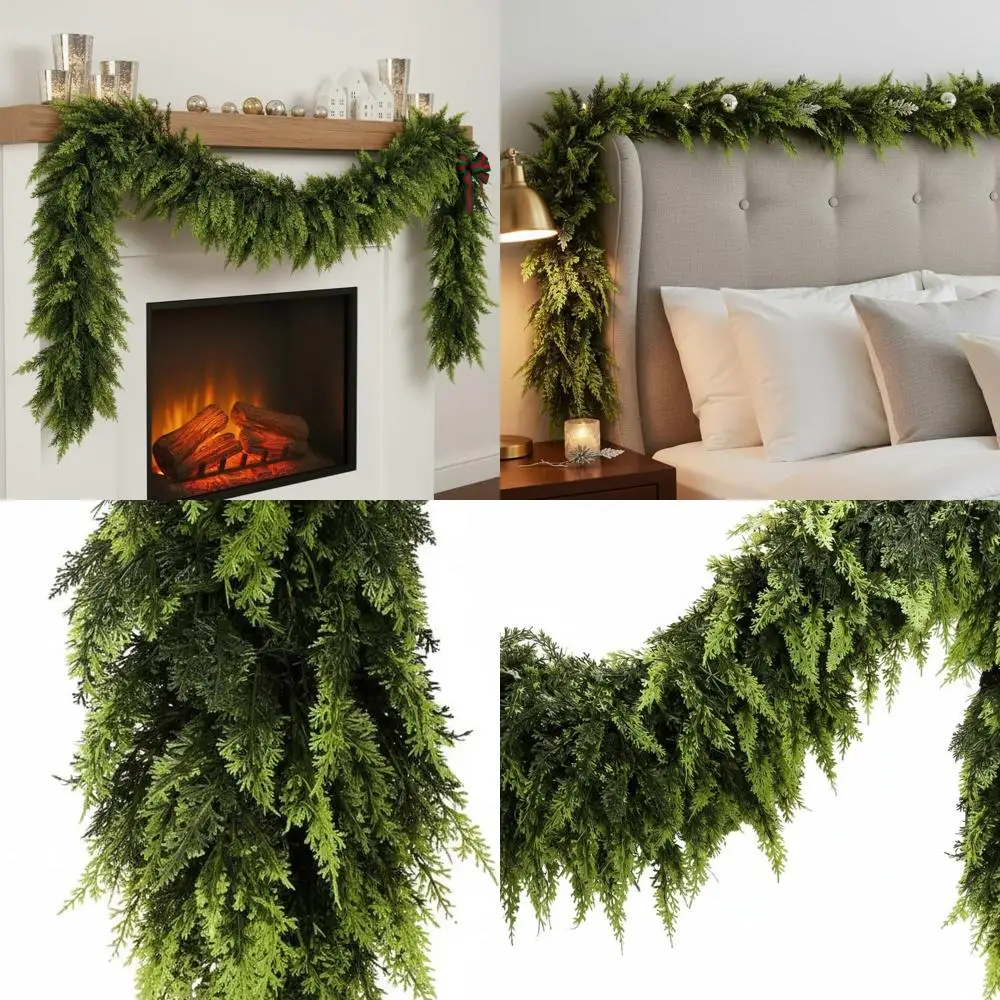 Пара 6-футовых реалистичных мягких кедровых гирлянд на Рождество, подходящих для внутренних и наружных украшений.
Пара 6-футовых реалистичных мягких кедровых гирлянд на Рождество, подходящих для внутренних и наружных украшений.