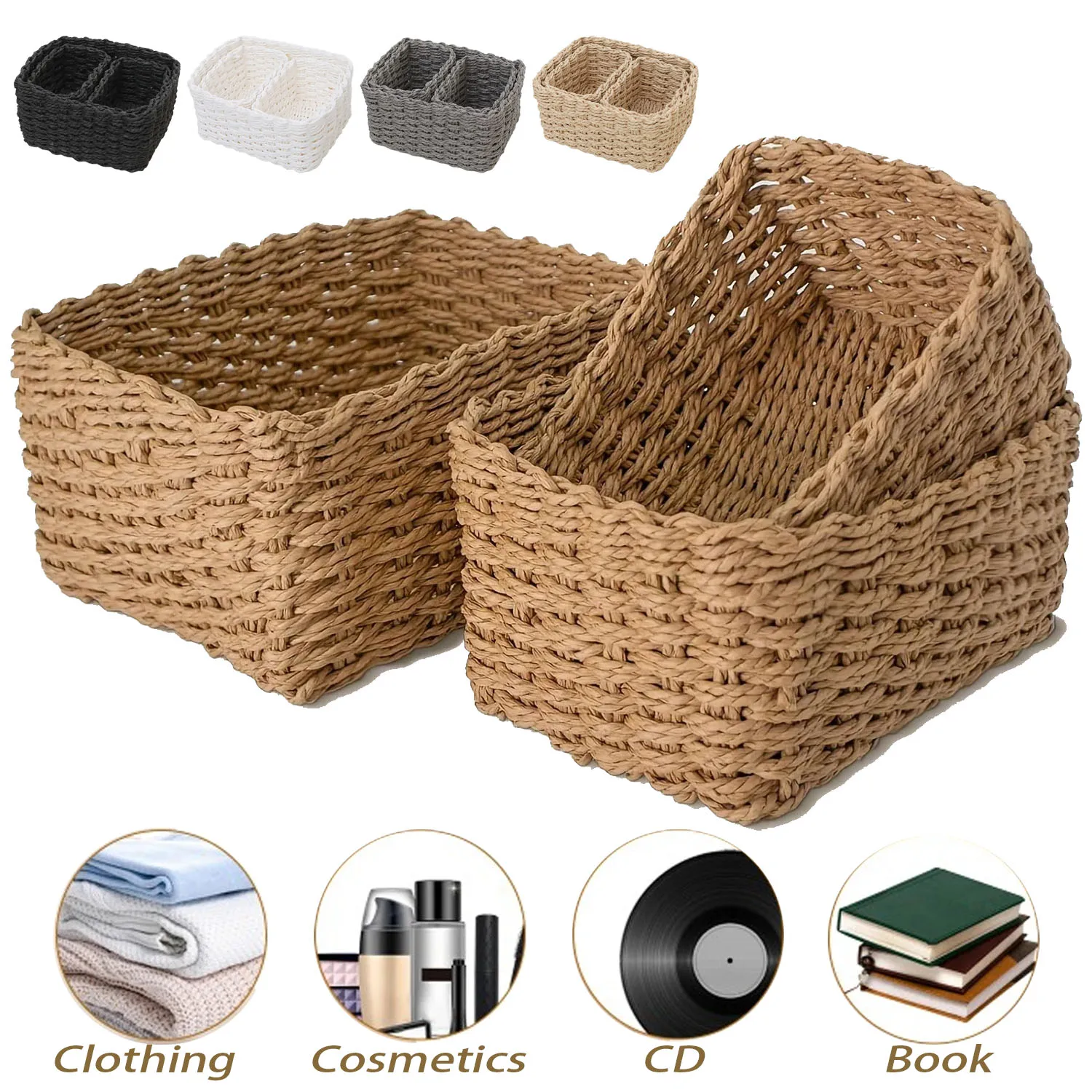 3PCS Woven Rope Storage Baskets for Organizing Container Bins for Shelves Cupboard Drawer Small Woven Basket Multifunctional 바구니
3PCS Woven Rope Storage Baskets for Organizing Container Bins for Shelves Cupboard Drawer Small Woven Basket Multifunctional 바구니
