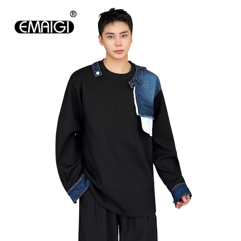 Autumn Denim Patchwork Long Sleeve Men's Pullover Sweatshirt Korean Streetwear Fashion Loose Causal Hoodie Sweatshirt for Men
Autumn Denim Patchwork Long Sleeve Men's Pullover Sweatshirt Korean Streetwear Fashion Loose Causal Hoodie Sweatshirt for Men