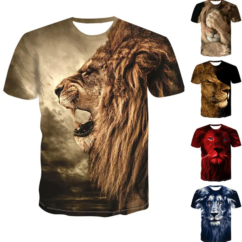 Summer Fashion Handsome Lion Pattern Short Sleeve Tops Men's Lion 3D Print T Shirt
Summer Fashion Handsome Lion Pattern Short Sleeve Tops Men's Lion 3D Print T Shirt