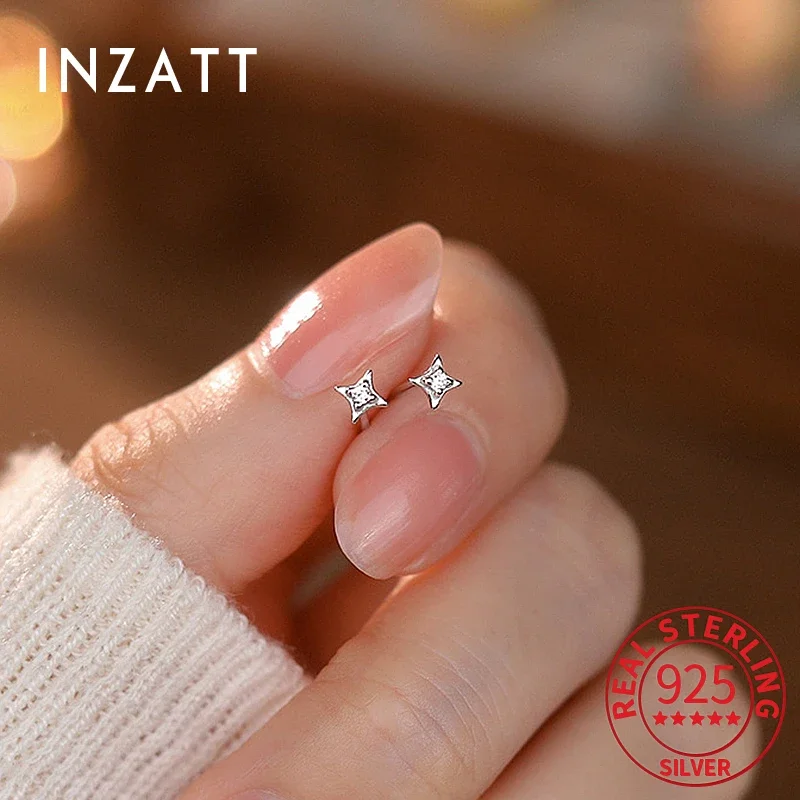INZATT Real 925 Sterling Silver Zircon 4MM Star Tiny Stud Earrings for Women Fine Jewelry Minimalist Ear Hole Care Accessories
INZATT Real 925 Sterling Silver Zircon 4MM Star Tiny Stud Earrings for Women Fine Jewelry Minimalist Ear Hole Care Accessories