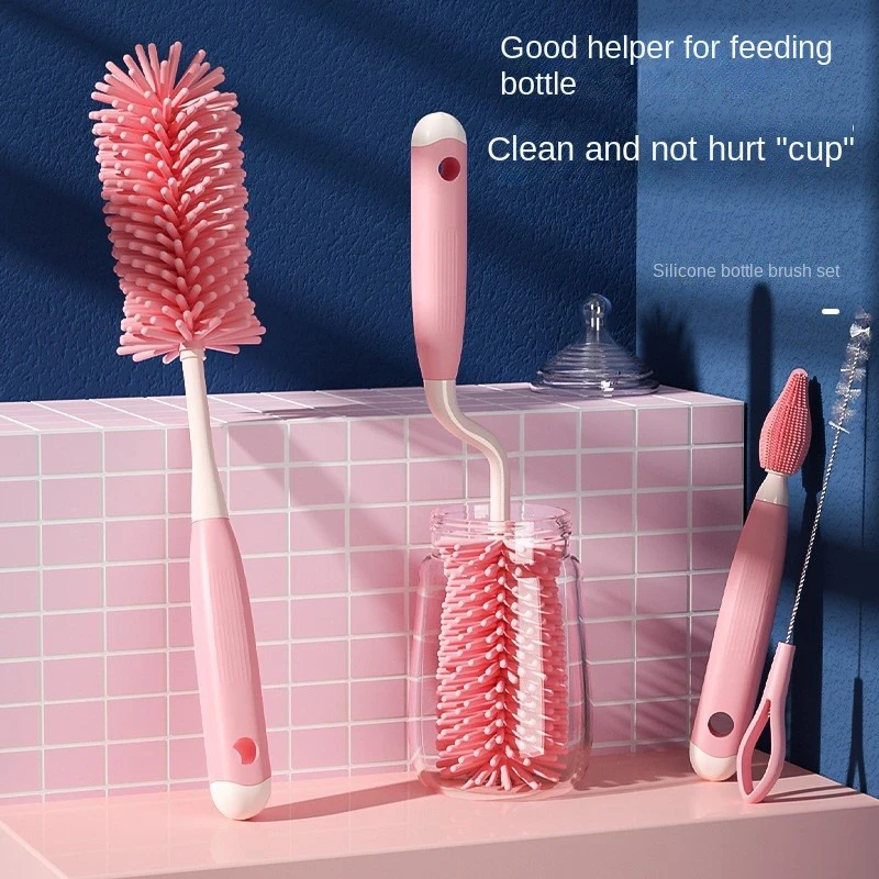 Silicone Bottle Brush 360 Degree Rotation Baby Pacifier Cup Nipple Cleaning Brushes Set Handheld Soft Head Food Grade Watering
Silicone Bottle Brush 360 Degree Rotation Baby Pacifier Cup Nipple Cleaning Brushes Set Handheld Soft Head Food Grade Watering