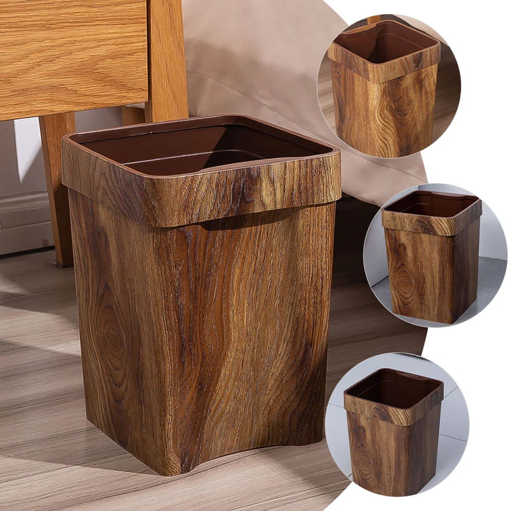Household Imitated Wood Grain Trash Can Decorative Plastic Waste Bin Large Capacity Office Home Bathroom Waste Container
Household Imitated Wood Grain Trash Can Decorative Plastic Waste Bin Large Capacity Office Home Bathroom Waste Container