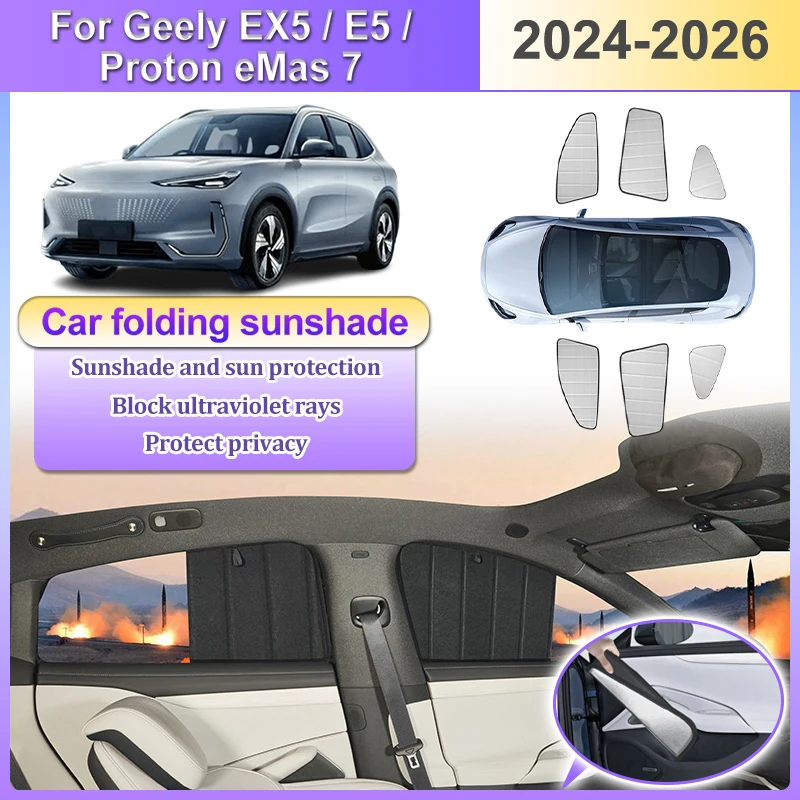 Car Coverage Sunshades For Geely EX5 Accessories E5 Galaxy EX5 Proton eMas 7 2024 2025 2026 Sunshade Cover Shading Window Visor
Car Coverage Sunshades For Geely EX5 Accessories E5 Galaxy EX5 Proton eMas 7 2024 2025 2026 Sunshade Cover Shading Window Visor